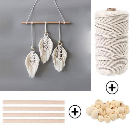 ZXCDINO 152pcs Macrame Kit for Beginners: Natural Cotton Macrame Cord, Wooden & Metal Rings, Beads, Sticks & Hoops - Perfect for Macrame Plant Hangers & Home Decor