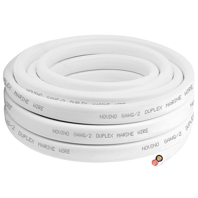 6 Gauge Marine Wire Duplex Marine Grade Wire,6 AWG 15ft Tinned Copper Boat Electrical Cable for Boat/Automotive/RV/Camper Outdoor Use