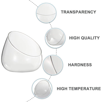 Cabilock Clear Slant Cut Bubble Bowl Glass Vase Bowl Round Globe Planter Terrarium Orb Candy Dish Fruit Jar Floral Container for Home Office Decor