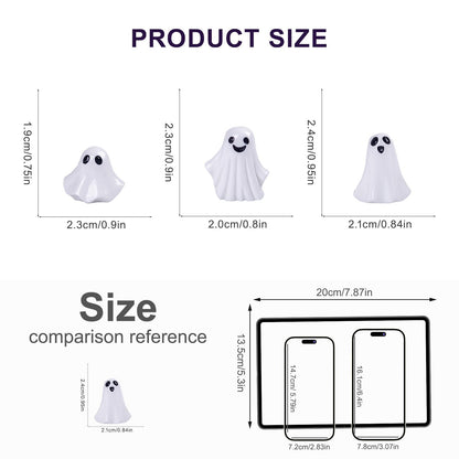Cutecutedy 60Pcs Mini Resin Ghost Figurines,Tiny Little Ghosts for Halloween Decor,Cute Spooky Vase Filler,Tiered Tray & Table Centerpiece,Miniature Party Favors,Home Decor