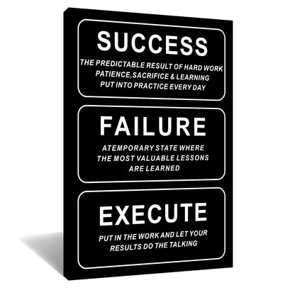Success Motivational Wall Decor Inspirational Entrepreneurs Quotes Canvas Print Positive Affirmation Poster Painting Artwork for Modern Home Bedroom Living Room Office Ready To Hang [12''W x 18''H]