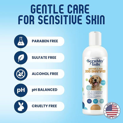 Organic Dog Shampoo - Puppy Oatmeal Shampoo for Itchy Skin Relief - Hypoallergenic for Sensitive Skin, for Groomers & Professionals, Made in USA, 1 Gallon (Unscented)