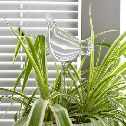 Tebery 4 Pack Plant Waterer Automatic Self Watering Globes, Bird Shape Design Hand Blown Glass Plant Watering Bulbs Garden Water Device