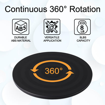 Lazy Susan Turntable Stand 8 Inch - Heavy Duty Non-Skid Swivel Base with Steel Ball Bearings | 360° Rotation for Plants, Monitors, TVs, Models, Crafts (12 INCH-2PC)