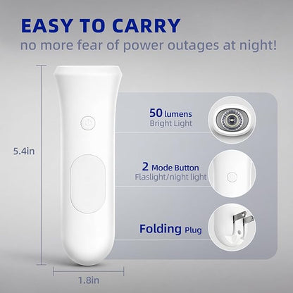 ROSSEX 4 in 1 Emergency Lights for Home Power Failure, 4 Pcs Rechargeable LED Flashlight Plug in Wall, Automatic Turn-On Power Outage Night Light Flashlight for Hurricane Preparedness Items