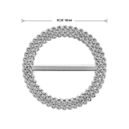 MUKLEI 200 PCS 2.36 Inches Acrylic Rhinestone Buckle, Silver Round Chair Sash Buckles, Chair Sash Ribbon Buckles Slider Elegant Band Ring, for Wedding, Party, Banquets, Craft