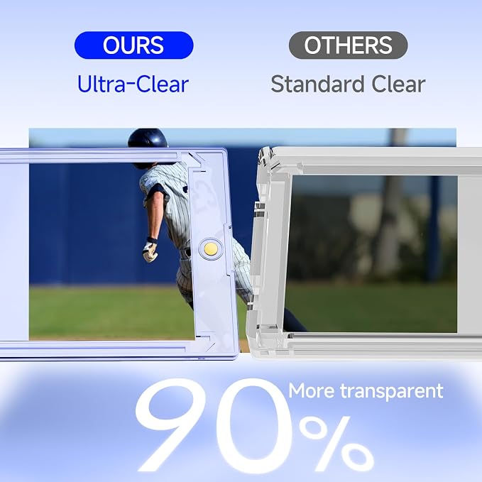 Basthalan 200ct Magnetic Card Holder, 35pt Ultra Slim One Touch Card Holder, Hard Plastic U-V Protectors, Mag Hard Case for Trading, Sports, Game, Football, Baseball Cards