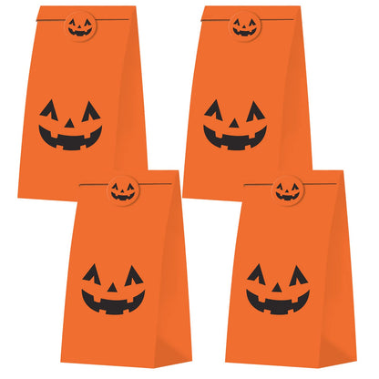 Keringo 30 PCS Halloween Pumpkin Gift Bags - Tote Party Favor Trick or Treat Bags for Pumpkin Decorations