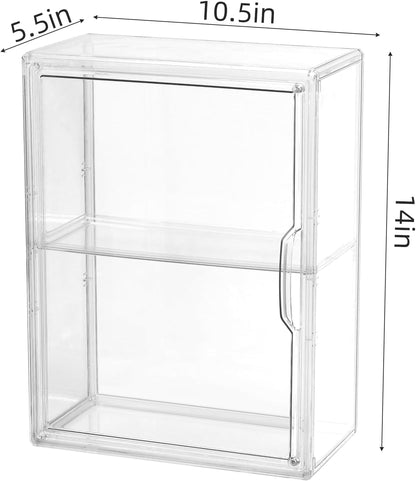 Mini Greenhouse for Indoor, Clear Stackable Green House with Magnetic Waterproof Door for Small Plants, 14”x10.5”x5.5”