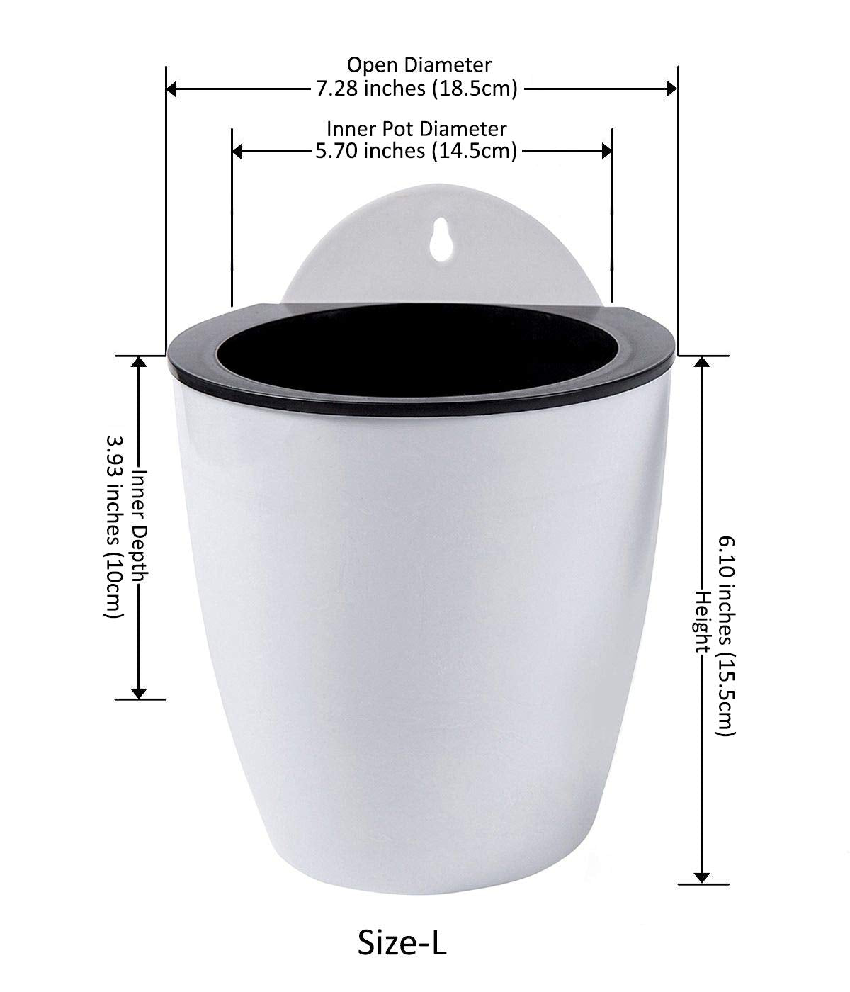 ShoppeWatch Wall Planters for Indoor Plants 7 Pack | Hanging Planters Large 7 Inch with Hooks | Wall Pots for Plants | 7.28 x 6.1 inches - PL35