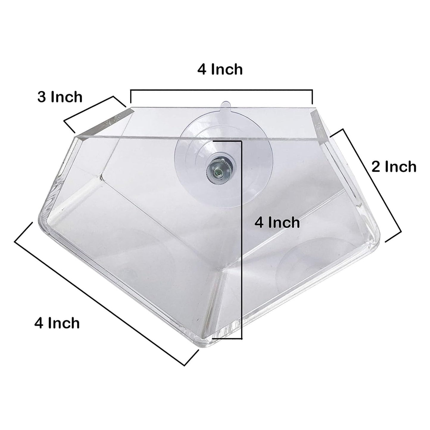 wdcfxy Transparent Acrylic Diamond Shape Suction Cup Window Planter, Ideal for Succulents, Cactus, Boxes or Indoor Herbs Pots, Home Decor Plant Holder or Kitchen