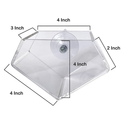 wdcfxy Transparent Acrylic Diamond Shape Suction Cup Window Planter, Ideal for Succulents, Cactus, Boxes or Indoor Herbs Pots, Home Decor Plant Holder or Kitchen
