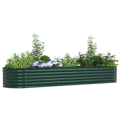 Fregramei Powder-Coated Garden Raised Bed, Metal Planter Box for Vegetables, Flowers, Herbs, Green Galvanized Steel 126 x 31.5 x 17.3 in,-609