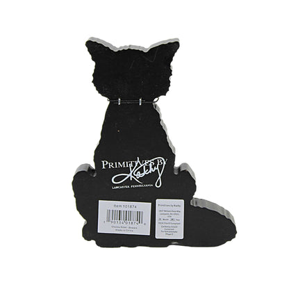 Primitives by Kathy Beware Black Cat Halloween Home Décor Chunky Sitter