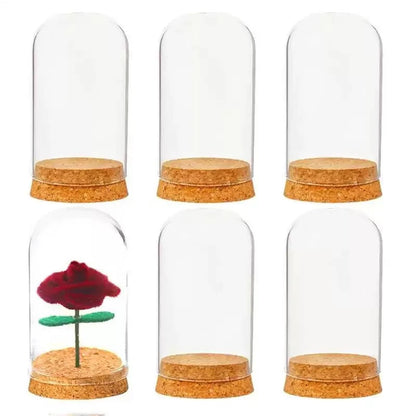 10X Da30mm Glass Bottle Terrarium Jar Cork Base Dome Dust Cover DIY Specimen Succulent Plant Micro Landscape Flower Vase Display(30x100cm)