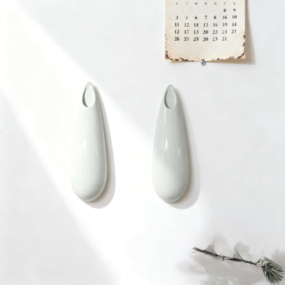2 Pack White Ceramic Wall Vases,11.8 Inch Wall Hanging Plant Holder,Cubicle Modern Decor Plant Holder Vase for Indoor Plants, Hanging Propagation Flower Pots for Air Vases