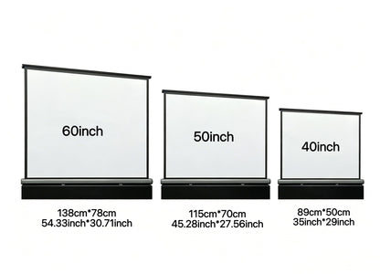 40" Inch Portable Projection Screen16:9 Small Retractable Floor Standing Mobile Tabletop Screen with Stand Lightweight Carry & Durable for Schools Meeting Indoor Outdoor