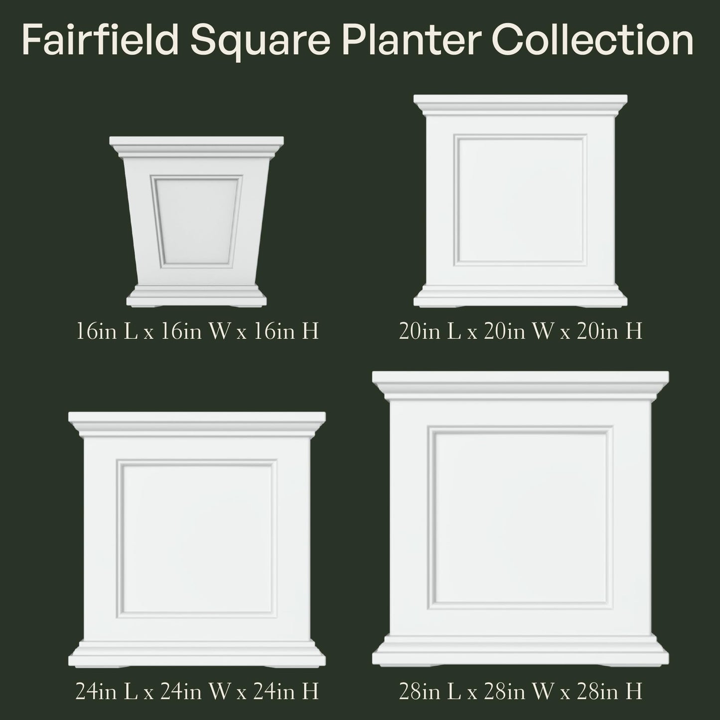 Mayne Fairfield 24-Inch Self Watering Square Planter Box, Weather-Resistant and Durable, Ideal for Indoor and Outdoor Use, Perfect for Patio, Porch, or Entryway