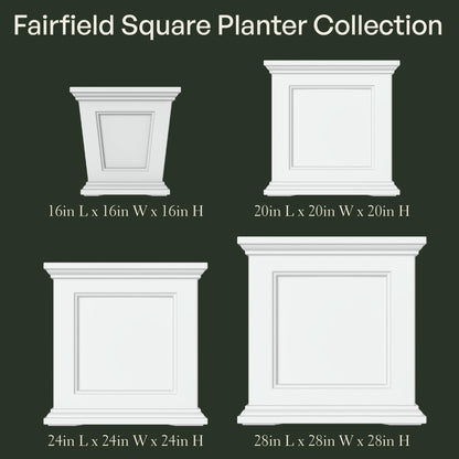 Mayne Fairfield 24-Inch Self Watering Square Planter Box, Weather-Resistant and Durable, Ideal for Indoor and Outdoor Use, Perfect for Patio, Porch, or Entryway