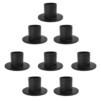 Gute Taper Candle Holder, Candle Holders for Pillar Candles, Matte Black Candlestick Holder Centerpieces for Home Decoration, Wedding Anniversary, Party, Housewarming Gifts,Set of 8,Round