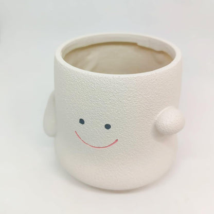 LLYSTTDS Smily Face Planter Pot Cute Resin Succulent Pots for Plants Creative Succulent Flower Pots Tabletop Decorations for Mother and Appreciation Christmas