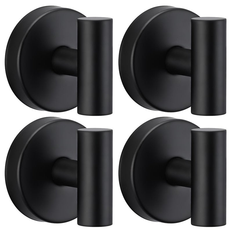 warlve Heavy Duty Reusable Suction Cup Hooks for Shower - No Drill Bathroom/Glass/Mirror/Tiles & Metal and Smooth Non-Porous Surfaces for Towels, Robes, Loofahs(4, Matte Black)