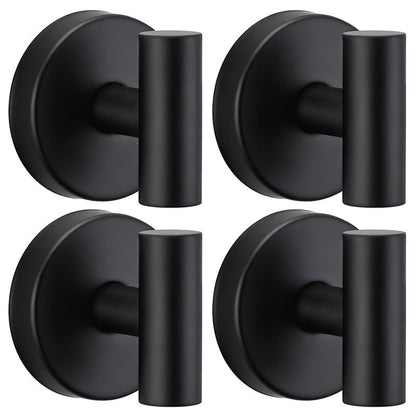warlve Heavy Duty Reusable Suction Cup Hooks for Shower - No Drill Bathroom/Glass/Mirror/Tiles & Metal and Smooth Non-Porous Surfaces for Towels, Robes, Loofahs(4, Matte Black)