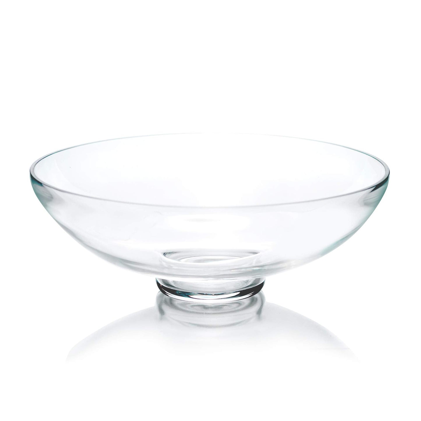 CYS EXCEL Glass Decorative Footed Bowl (H:4.5" D:12") | Fruit Display & Terrarium Bowl | Compote Vase & Kitchen Table Centerpiece