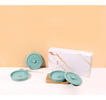 Margarita Salt Rimmer Set of 2 with Lids (Made of Ceramic) Home Bar Accessories Margarita Gift Bartender Kit, Salt Sugar Glass Rimmer for Cocktails, St Patricks Day Accessories Decorations