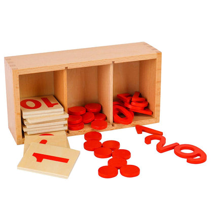 Montessori Cards & Counters with Cut-Out Numeral Math Games & Teaching Numbers Counting Toys