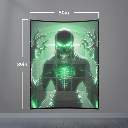 Holographic Rear Projection Screen Foldable: Indoor Projection Screens 50" x 89" Projectors Halloween Video Movie Night for Hang wall Mounting
