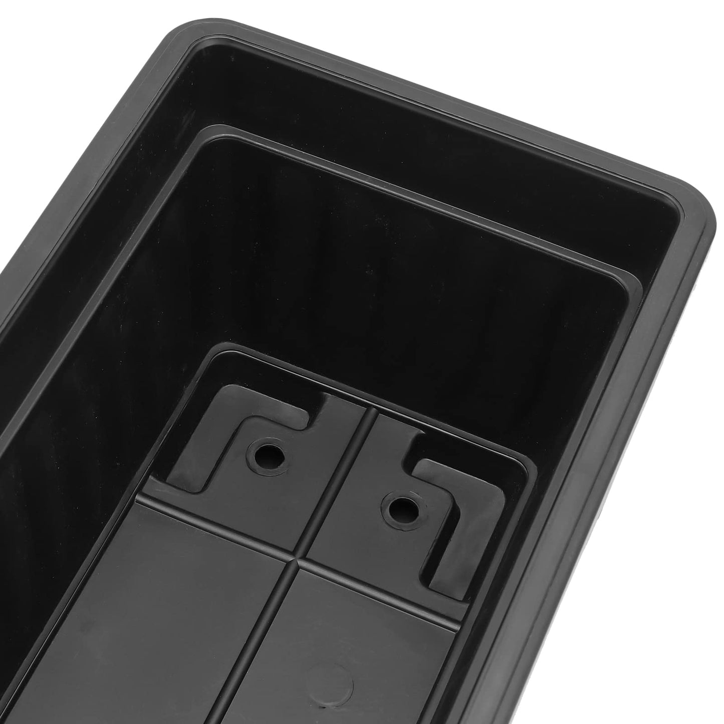 KEILEOHO 6 Pack 17 Inch Plastic Window Flower Box Planter, Rectangular Windowsill Planters with Trays and 30 Plant Labels, Countryside Flower Box Planter Plastic Vegetable Planters, Black