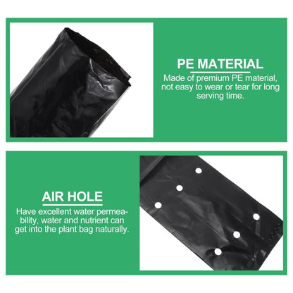 OFFSCH 100Pcs Plastic Nursery Bags Pe Planting Pouches for Water Permeability Lightweight Gardening Bags for Fruits Vegetables and Flowers