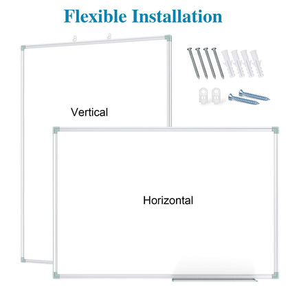 Lockways White Board Dry Erase Board 36 x 24 Inch, Magnetic Whiteboard 3 x 2, Silver Aluminium Frame for School Office and Home