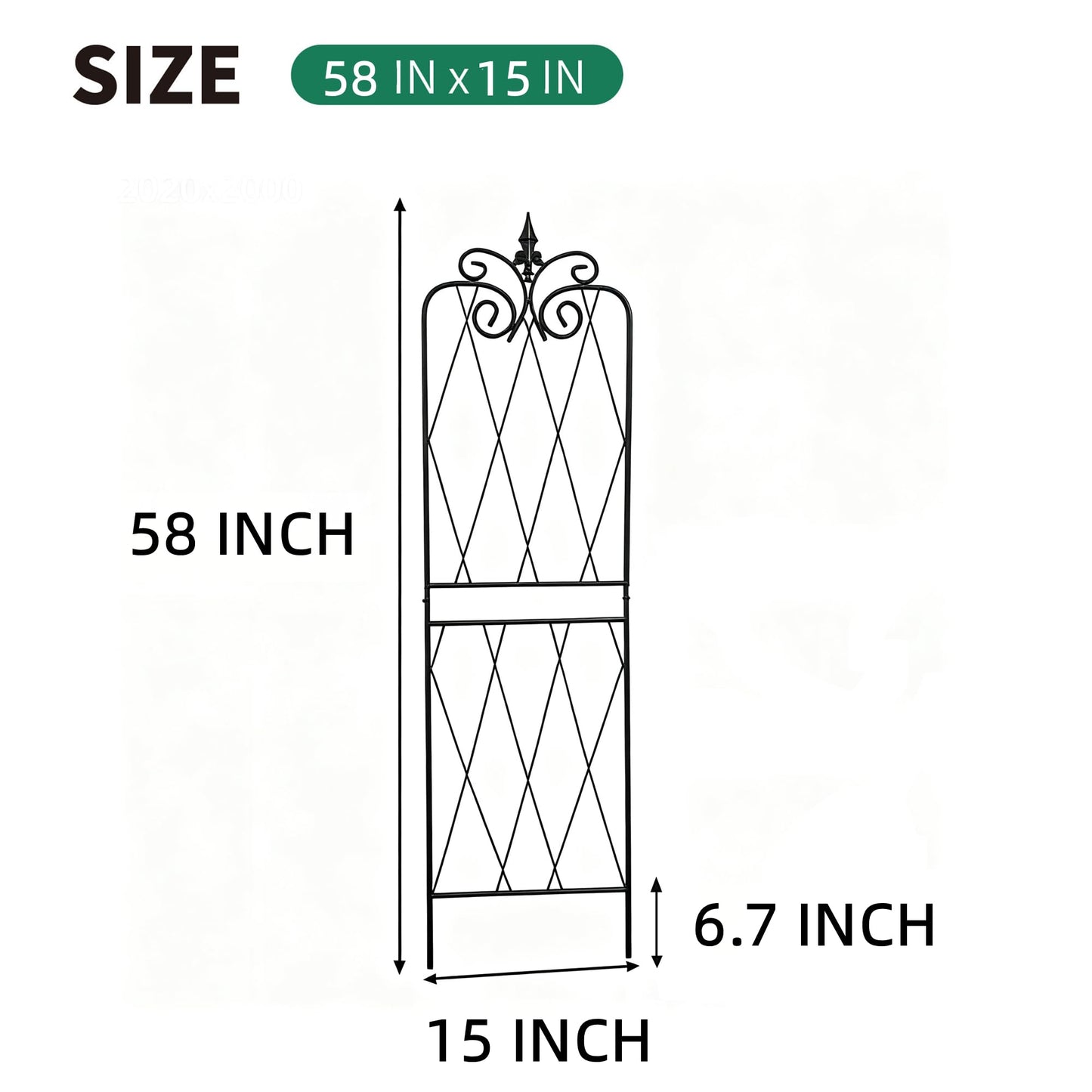 SCENDOR Garden Trellis for Climbing Plants 59inch x15inch Rustproof Metal Vine Trellises for Outdoor Climbing Plants Support Structures A (150cm) 2Pack