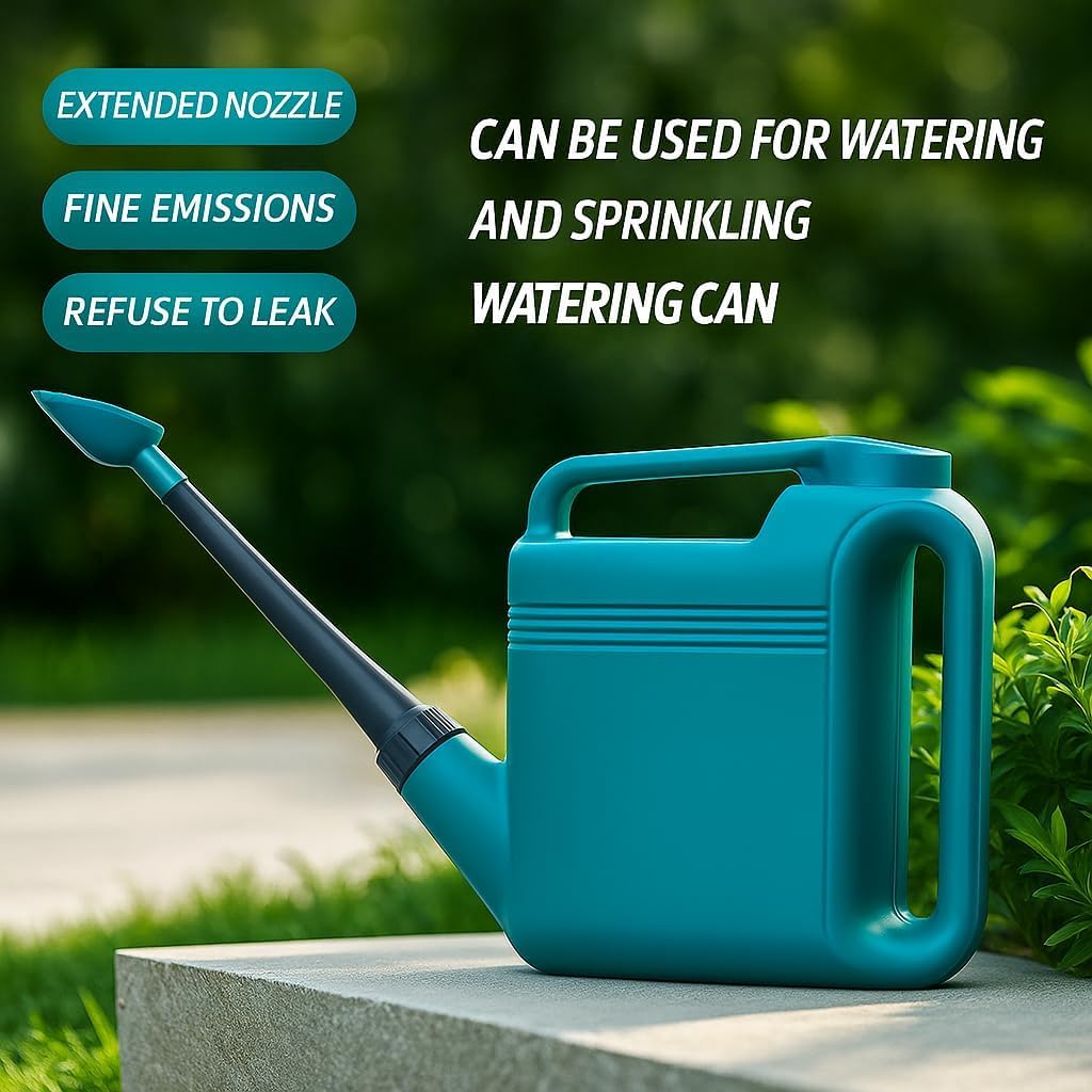 6-Pack 2 Gallon Watering Can, Garden Watering Can Outdoor, Large Plant Watering Can with Long Spout, Non-Slip Handle, Leak-Proof Plastic Watering Can
