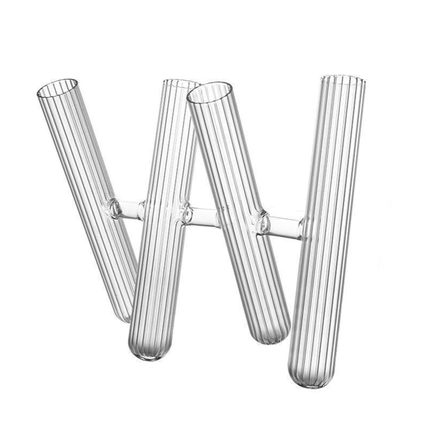 3/4 Striped Glass Test Tube Vases for Flowers Arrangements Plant Terrariums for Hydroponic Plant Holder Home Decors Floral Arrangement Vases
