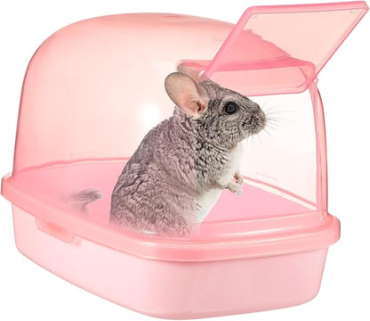 Garneck Chinchilla Sand Bath House for Hamsters Squirrels and Hedgehogs Plastic Hamster Bathroom and Dust Bath Container Reusable Sand Bath Tub for Animals