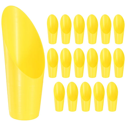M METERXITY 18-Pack Bonsai Soil Scoops, Plastic Garden Soil Scoops Bucket Shovel Potting Scoopers for Transplanting/Flower Planting/Plant Succulent, Colorful Small Gardening Tools [Yellow]