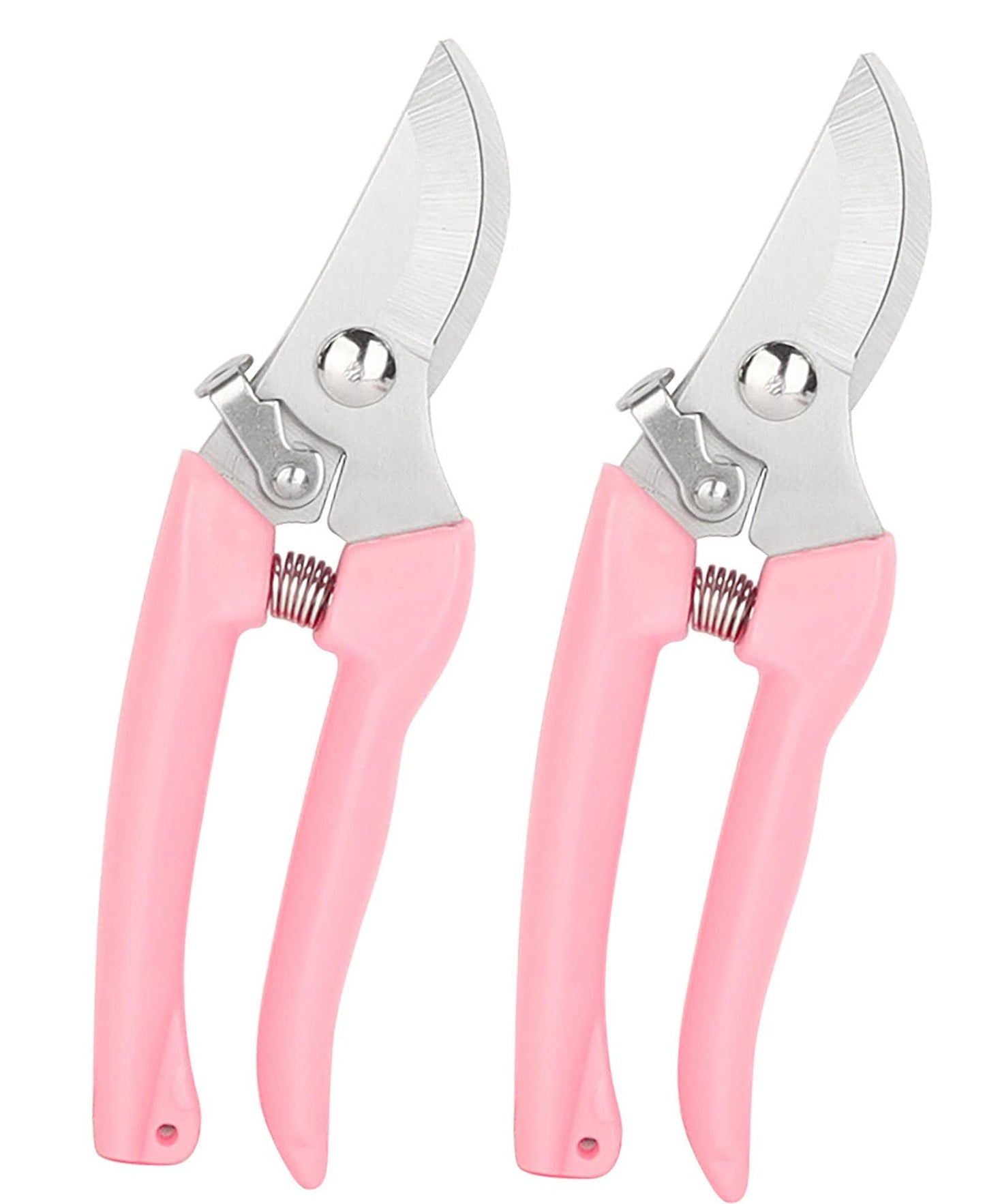 Garden Flower Shears Pruning Shears 6.9 inches Scissors Heavy Duty Plant Scissors for Cutting Flowers, Trimming Plants, Bonsai, Fruits Picking (Pink Handle 2pcs)