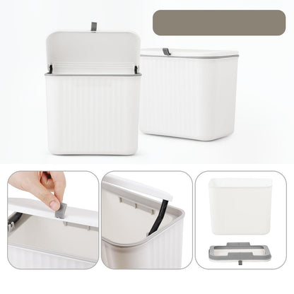 Sanitary Napkin Receptacle,White Plastic Wall Mounted Tampon Disposal Bin with Lid 10x9x6 inches Feminine Hygiene Trash Can for Women Bathroom Home Office Sanitary Waste(with 200pcs Trash Bag)
