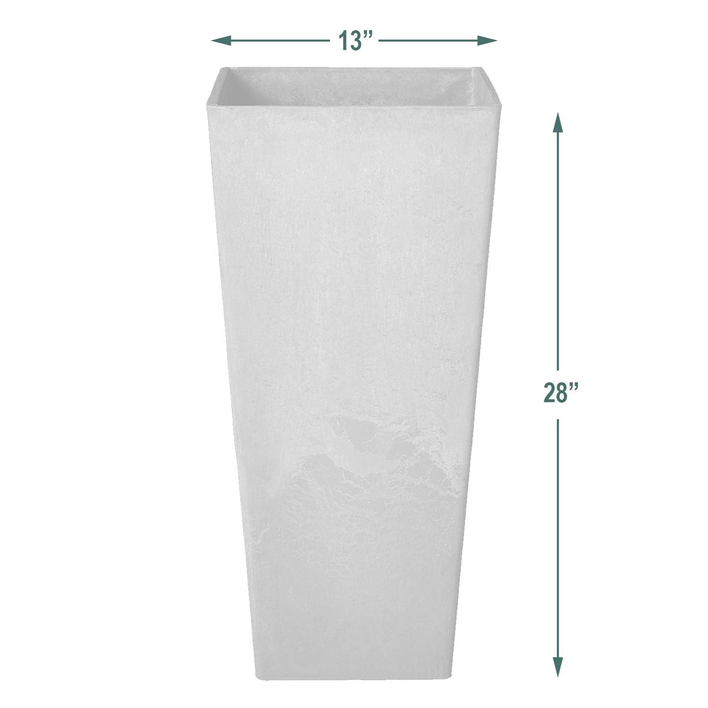Arcadia Garden Products PSW FS32DC Contempo Tall Square Planter, 13 by 13 by 28-Inch, Dark Charcoal