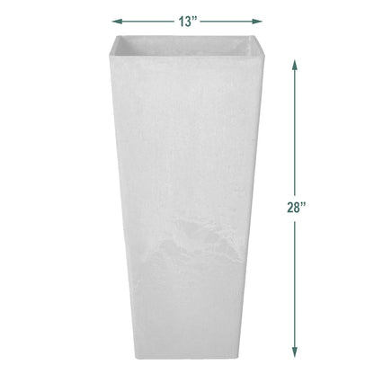 Arcadia Garden Products PSW FS32DC Contempo Tall Square Planter, 13 by 13 by 28-Inch, Dark Charcoal