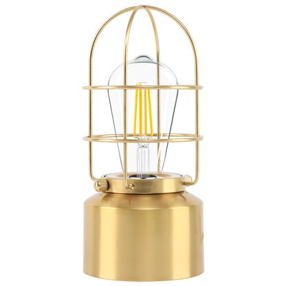 Haian Support Small Touch Gold Table Lamp for Small Spaces - 3 Way Dimmable Industrial Bedside Lamp - Steampunk Antique Nightstand Desk for Bedroom, Living Room (Bulb Included)