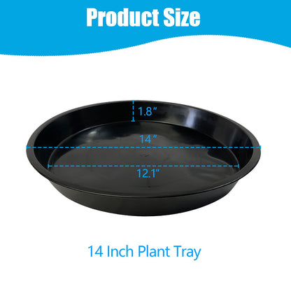 FUOAUYK Plant Saucer 14 16 18 20 22 Inch, 5 Pack Heavy Duty Plant Tray for Pots, Plastic Pot Saucers for Plants, Large Drip Trays for Potted Plants, Round Water Tray for Indoors