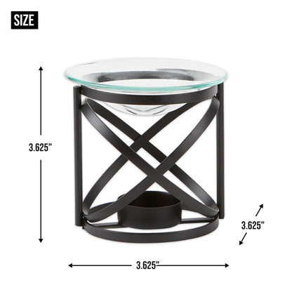 Zingz & Thingz Art Deco Collection Structural Metal Oil Warmer, Orbital, 3.625x3.625x3.625