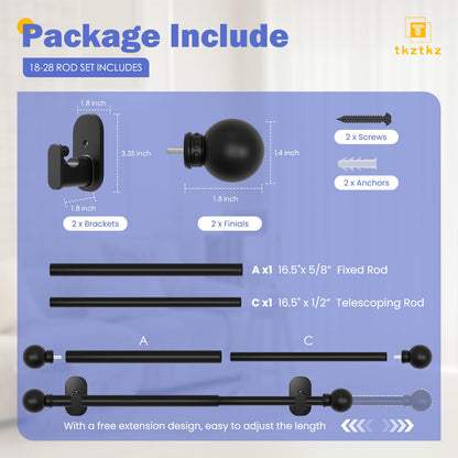Curtain Rods No Drilling for Windows 32 to 45 Inch:No Drill Small Silver Curtain Rod with Adhesive Brackets for Bedroom,5/8" Apartment Renter Friendly Adjustable Drapery Rods Easy Install