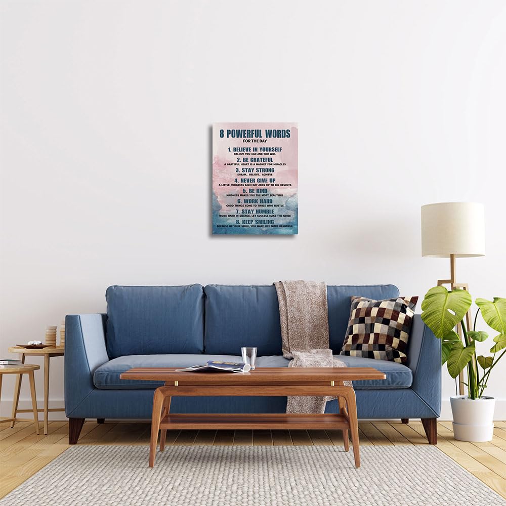 8 Rules Of Life Canvas Decoration Painting, Inspirational Motto Canvas Wall Art, Inspirational Phrase Wall Art,Office Decor paintings ，Suitable For Office, School, Library,Home，Workplace ，Bedroom