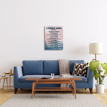 8 Rules Of Life Canvas Decoration Painting, Inspirational Motto Canvas Wall Art, Inspirational Phrase Wall Art,Office Decor paintings ，Suitable For Office, School, Library,Home，Workplace ，Bedroom