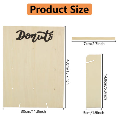 SHUESS 3 PCS Donut Wall Display Stand, Wood Donut Display Board, Donut Holder Board Stand, Wall Stands Display Board, Donut Stand Wood Decorate for Party, Wedding, Birthday, Party, Holds 9 Donuts